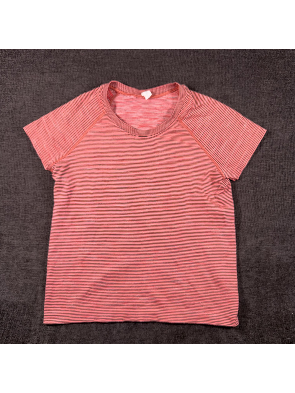 Lululemon Swiftly Tech Short Sleeve 2.0 Size 6 Pink Striped Shirt
